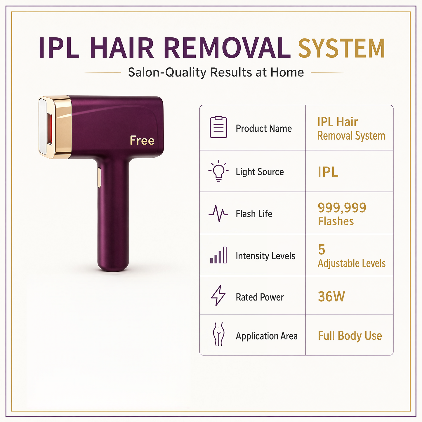 Free IPL Hair Removal Device | Starter Kit-red