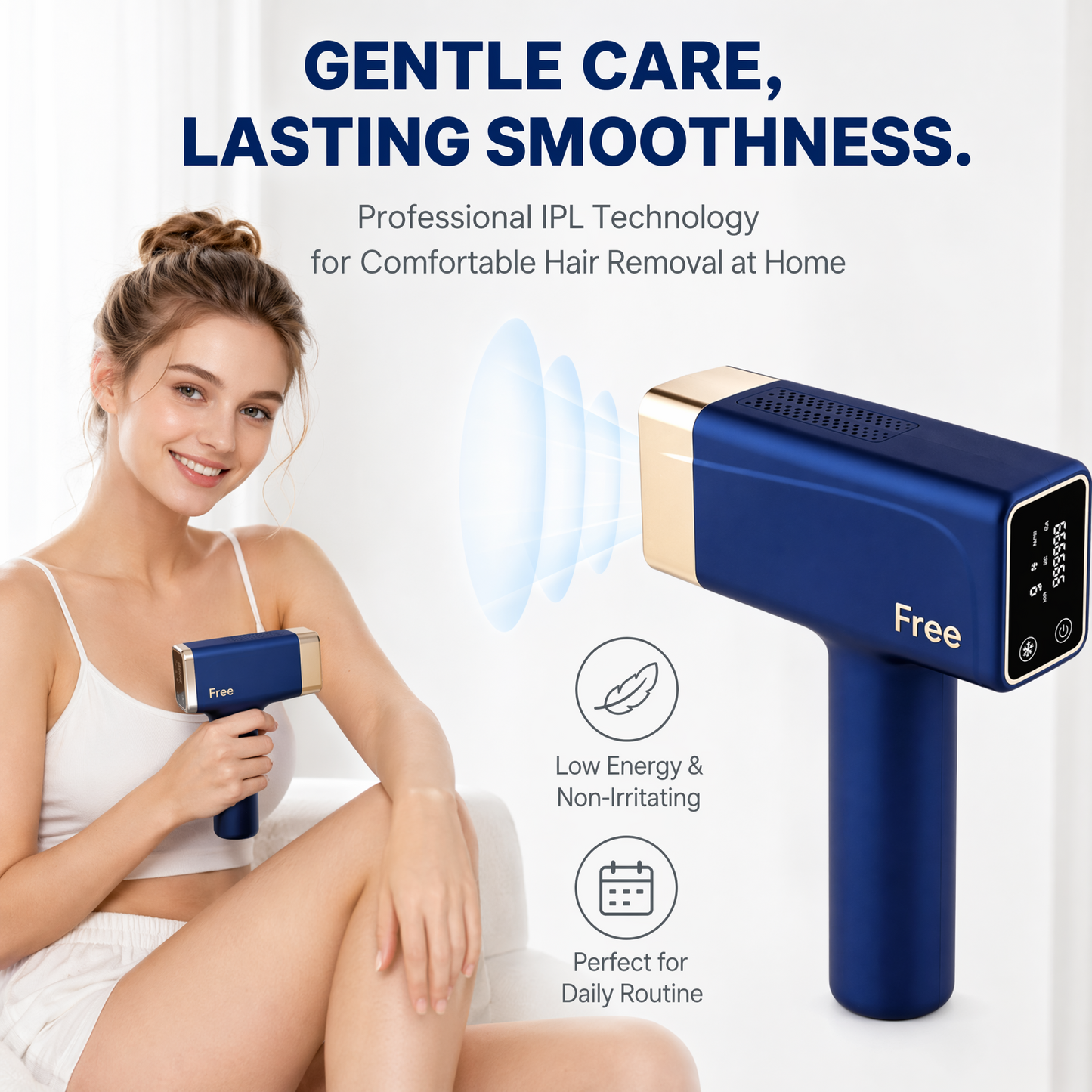 Free IPL Hair Removal Device -Deluxe package-blue